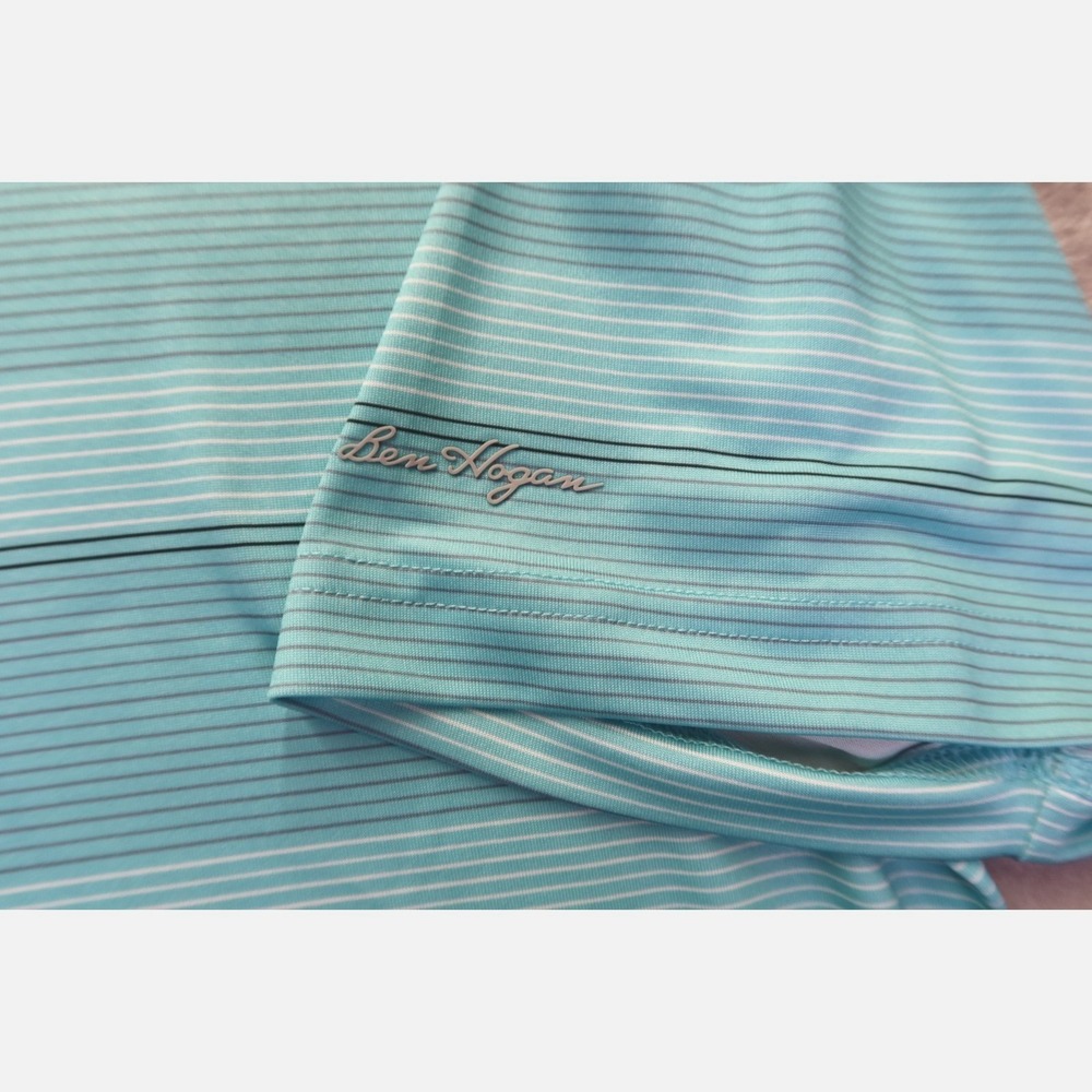 Ben Hogan Golf Polo Shirt Size XL Green Striped Breathable Golf‎ - Picture 3 of 7